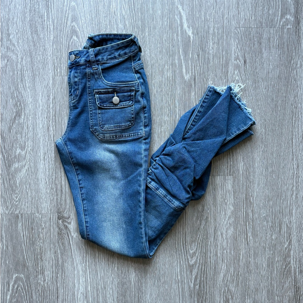 Custom painted stacked jeans